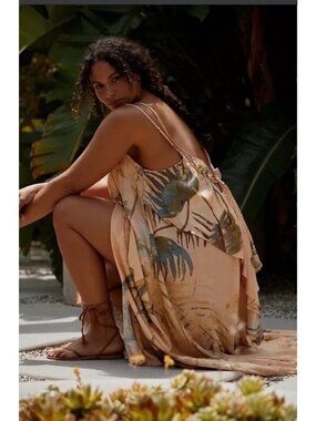 Anthropologie Strappy Sheer Midi Cover-Up Dress